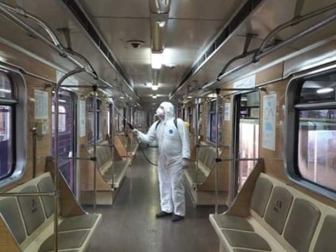 Metropolitendə koronavirusla bağlı profilaktik dezinfeksiya işi - Foto