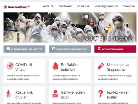 Koronavirusinfo.az informasiya portalı istifadəyə verildi