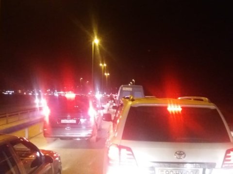 Bakının girişində böyük tıxac yarandı - FOTO