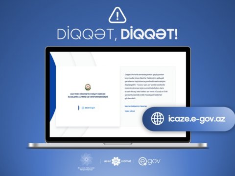 Dövlət Agentliyindən icaze.e-gov.az portalı ilə bağlı XƏBƏRDARLIQ
