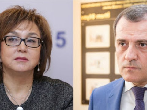 Ceyhun Bayramov və Məleykə Abbaszadə birgə brifinq keçirir - CANLI