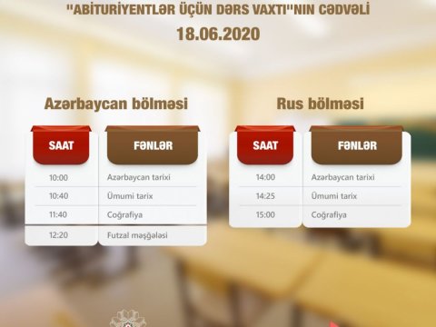 Abituriyentlər üçün dərs vaxtı\