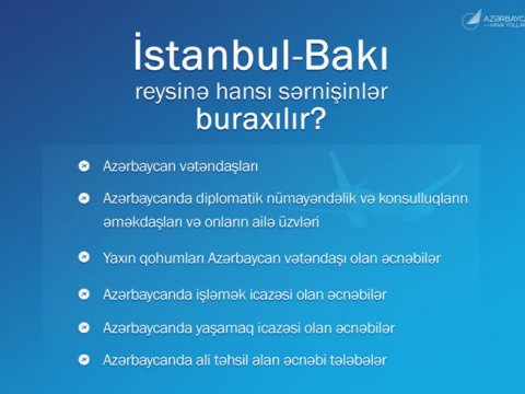 İstanbul-Bakı aviareysinə kimlər buraxılacaq? - AZAL-dan AÇIQLAMA