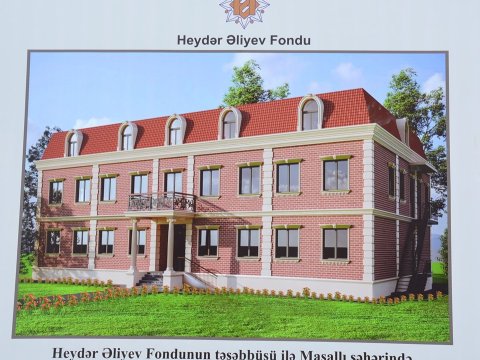 Heydər Əliyev Fondunun təşəbbüsü ilə yeni inşa olunacaq uşaq bağçasının təməli qoyuldu  