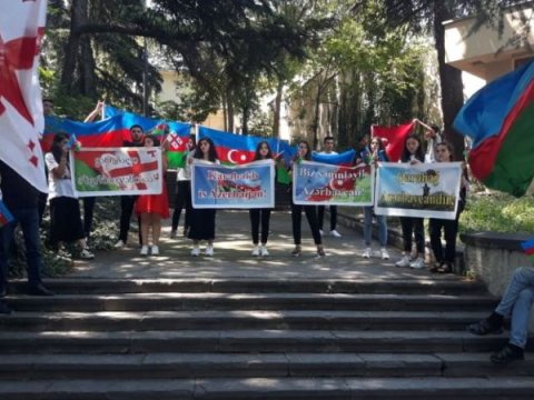Tbilisidə də Azərbaycan Ordusuna dəstək aksiyası keçirildi - FOTO