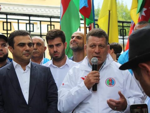 Kiyevdə soydaşlarımız BMT-dən cavab tələb ediblər - FOTOLAR