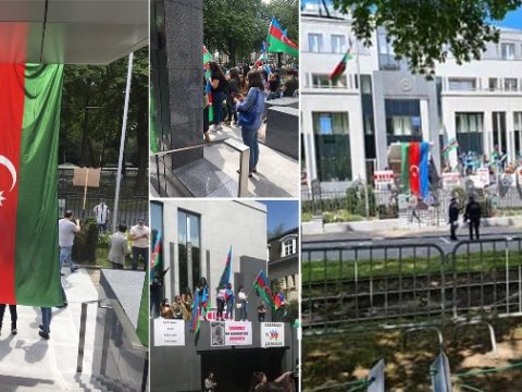Belçikadakı Azərbaycan səfirliyinin önündə ermənilərin UĞURSUZ AKSİYASI