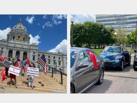 Minnesota ştatının paytaxtında etiraz aksiyası keçirilib