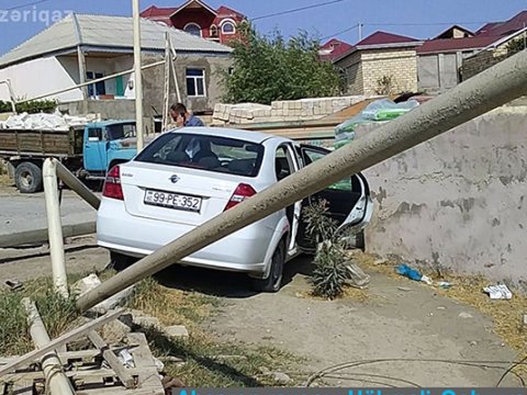 Abşeronda yol qəzası qaz xəttini zədələdi
