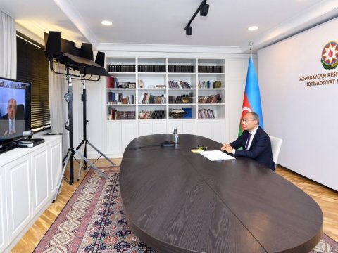 Mikayıl Cabbarov sahibkarlarla onlayn görüş keçirib - FOTO