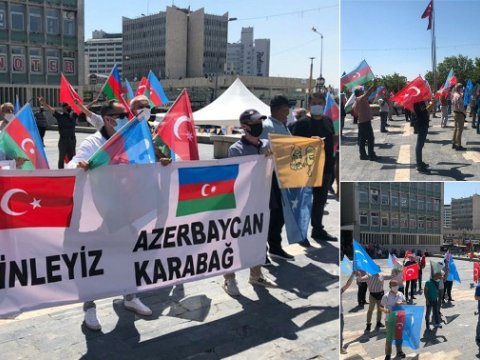 Ankara Azərbaycana növbəti dəstək aksiyası - FOTO