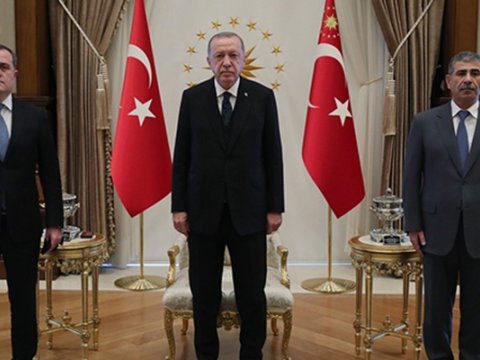 Ərdoğan Ceyhun Bayramovla Zakir Həsənovu birgə qəbul etdi