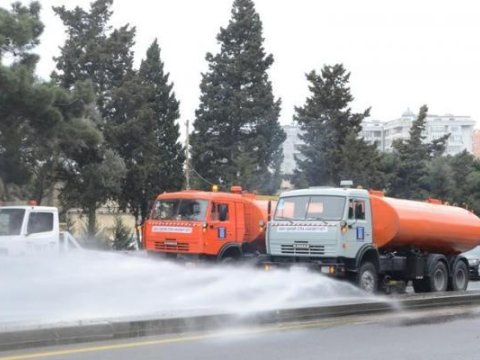 Bakı küçələri növbəti dəfə dezinfeksiya edilir