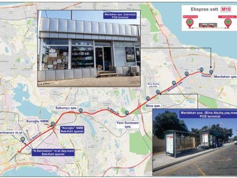Ekspres xətlər üzrə daha 2 ünvanda POS-terminal quraşdırıldı