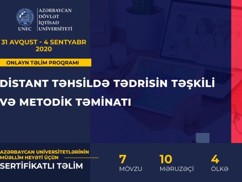 Xaricdə yaşayan azərbaycanlı alimlər UNEC-də distant təhsillə bağlı təlimlər keçəcəklər