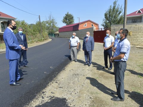 İcra başçısı kəndlərdə asfatlanma işləri ilə tanış olub - FOTO