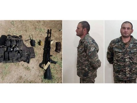 Erməni diversantın üzərindən götürülən silah və ləvazimatlar - FOTO