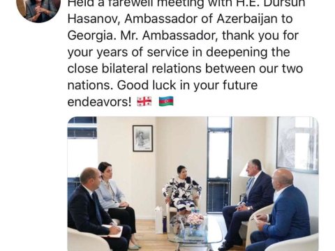 Gürcüstan prezidenti keçmiş səfir Dursun Həsənovu qəbul etdi