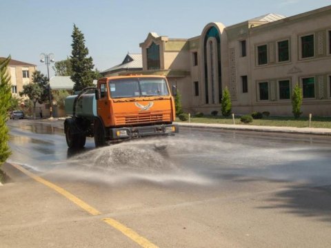 Salyanda dezinfeksiya işləri aparılır - FOTOLAR