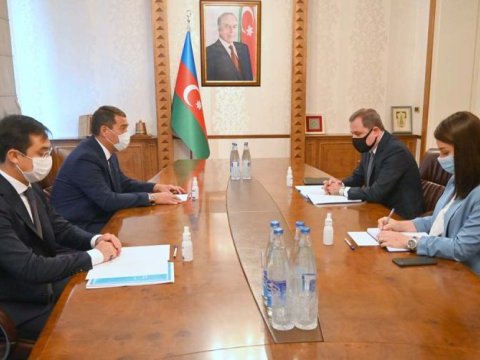 Ceyhun Bayramov Qazaxıstanın Azərbaycandakı səfiri ilə görüşüb