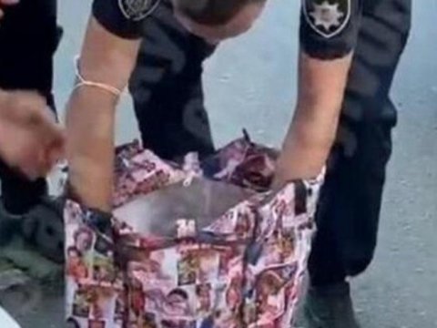 İki aylıq körpəni çantada apararkən polis saxladı - VİDEO