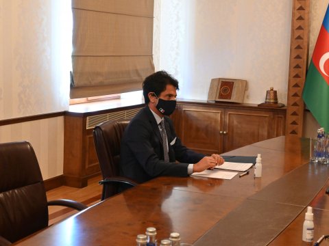 Ceyhun Bayramov İtaliyanın Azərbaycandakı səfirini qəbul edib - FOTO