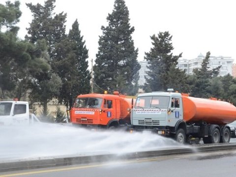 Bakıda gücləndirilmiş dezinfeksiya işləri aparılır