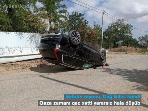 Yol qəzası qaz xəttini yararsız hala saldı - FOTO