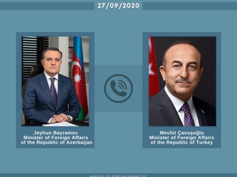 Azərbaycan və Türkiyə xarici işlər nazirləri vəziyyəti müzakirə etdilər