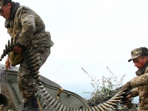 Ermənistan ordusuna məxsus silah-sursat anbarı məhv edildi - VİDEO