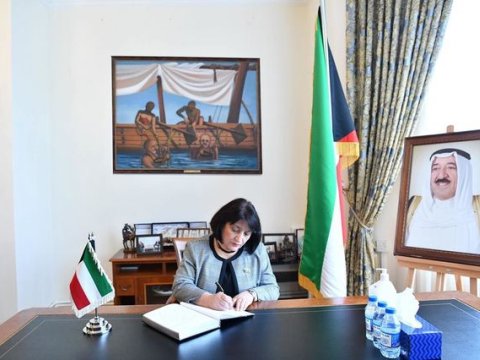 Sahibə Qafarova Küveytin Azərbaycandakı səfirliyində olub