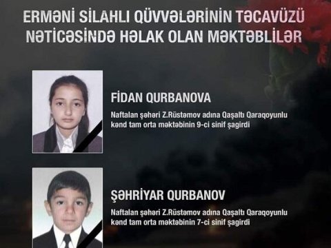 Ermənistanın atəşi nəticəsində 5 uşaq həlak olub, 7-si yaralanıb