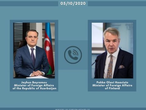 Ceyhun Bayramov Finlandiya Xarici İşlər naziri ilə danışdı