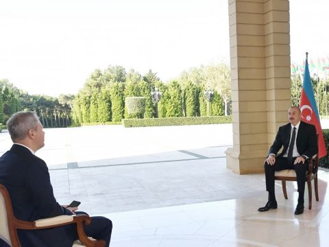 İlham Əliyev Rusiyanın RBK televiziya kanalına müsahibə verib - FOTO