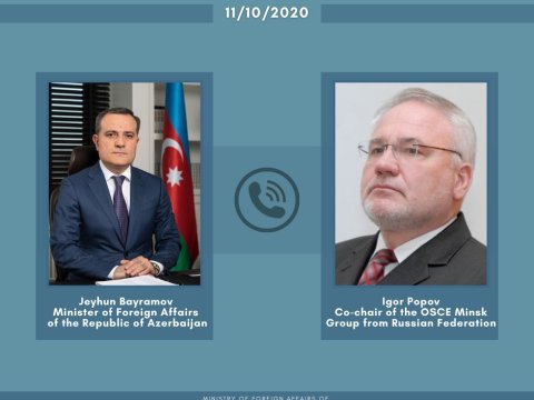Ceyhun Bayramov ATƏT-in Minsk qrupunun rusiyalı həmsədri ilə danışdı