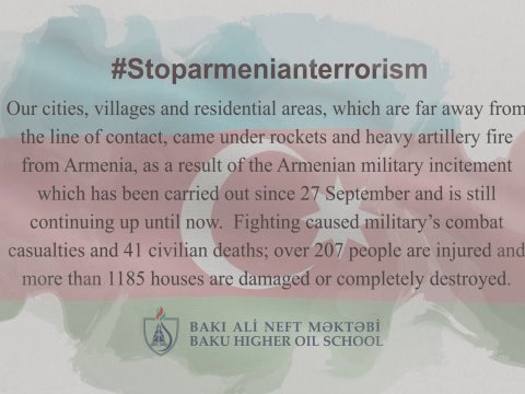 Bakı Ali Neft Məktəbindən #erməniterrorunason - VİDEO