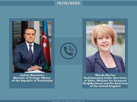 Ceyhun Bayramov və Britaniyanın Dövlət Nazirilə danışıb