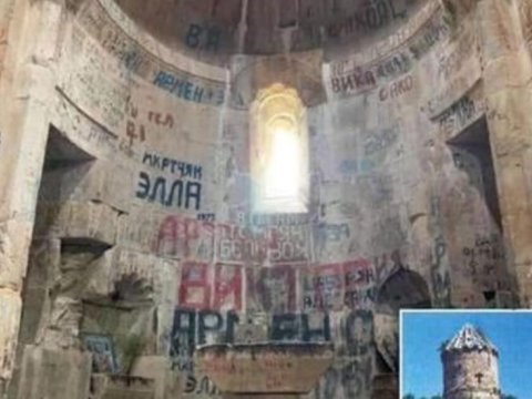 Ermənilər Hadrutda alban kilsəsini də təhqir edib