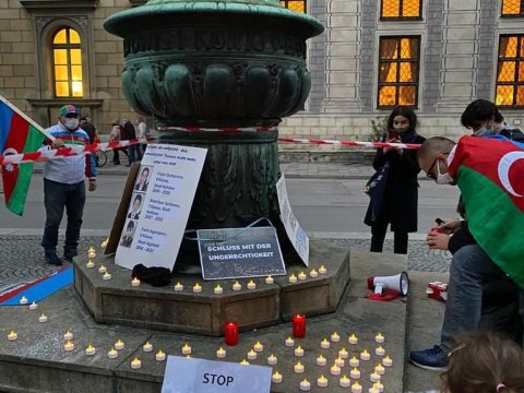 Münhendə erməni terroruna qarşı aksiya - FOTO