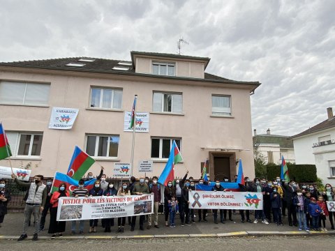 Strasburqda Azərbaycana dəstək aksiyası - FOTO