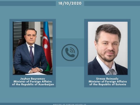 Ceyhun Bayramov estoniyalı həmkarı ilə Qarabağdakı vəziyyəti müzakirə etdi