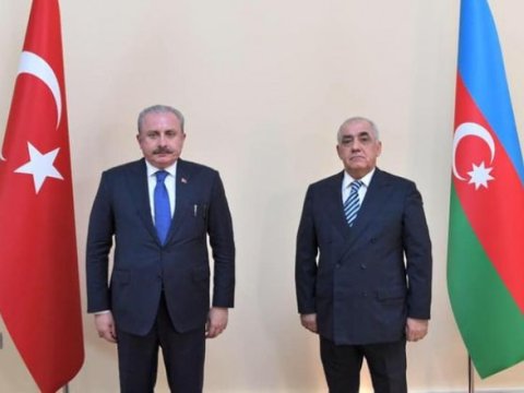 Türkiyə parlamentin sədri Əli Əsədovla görüşüb