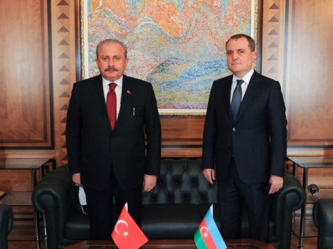 Ceyhun Bayramov Mustafa Şəntopla görüşüb - FOTO