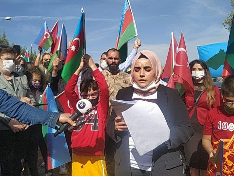 Ankarada Ermənistanın Gəncə terroruna etiraz olaraq avtoyürüş keçirilib - FOTO