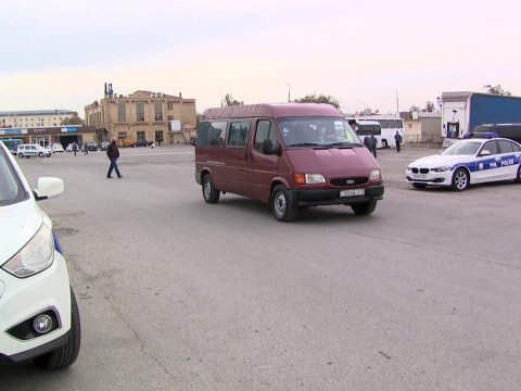Sumqayıtda polis maskadan istifadəyə nəzarəti gücləndirdi - FOTO