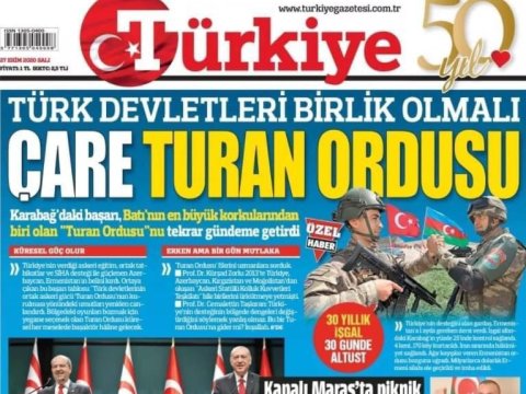 Türkiyə qəzetindən maraqlı təklif – “Turan Ordusu” YARADILSIN