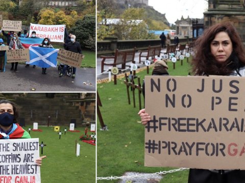 Edinburq şəhərində Gəncə terroru pisləndi