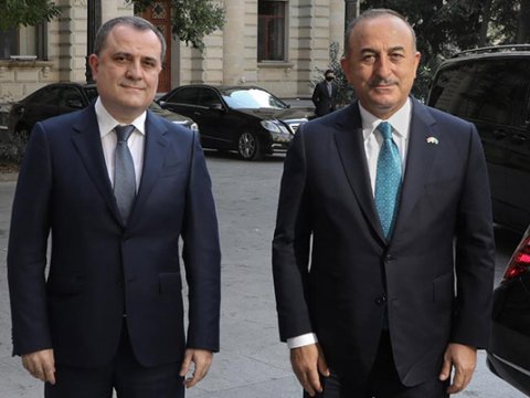 Ceyhun Bayramov Çavuşoğlu ilə görüşdü - FOTO