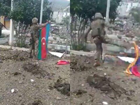 Bayrağımızı Suqovuşana sancan hərbçimizin arzusu - VİDEO