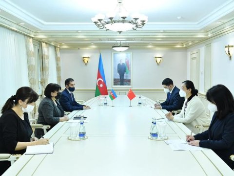 Sahibə Qafarova Latviyanın səfiri ilə görüşüb